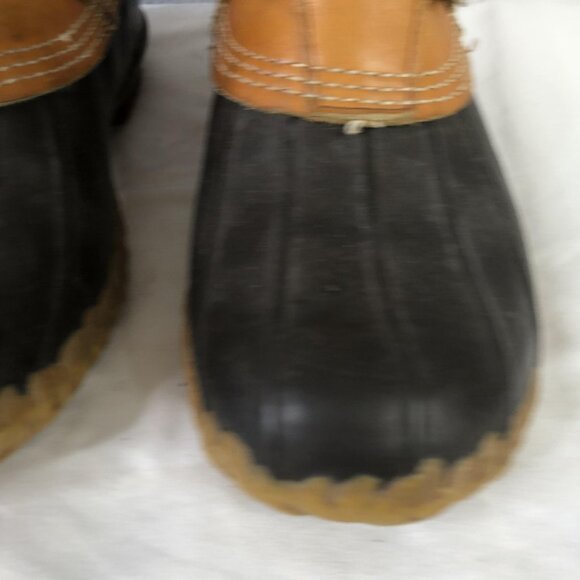 LL Bean Maine Hunting Shoe Boots Mens Size 8 Tan Brown Leather Duck Made USA - Picture 8 of 16